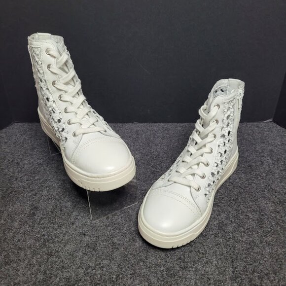 NIB Free People - Hayes High Top Sneaker - Ivory Sz 8 - Picture 2 of 12